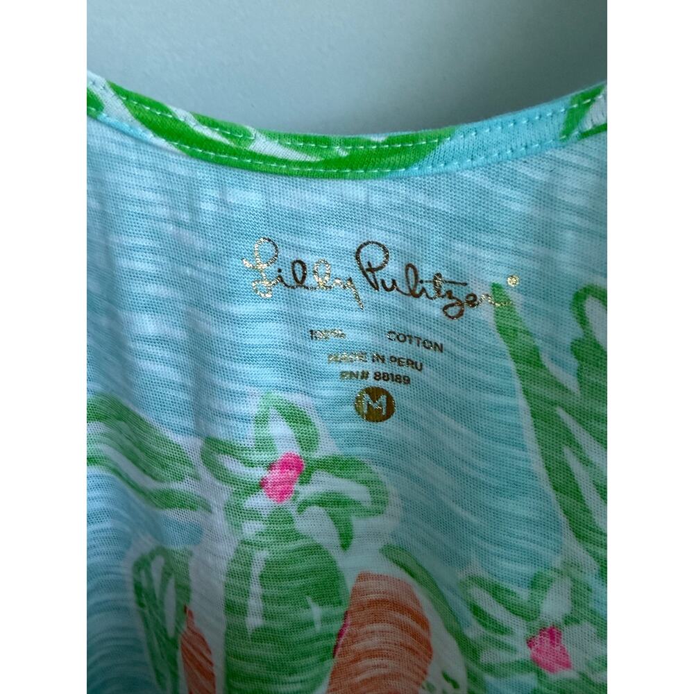Lilly Pulitzer Carmel Pool Sleeveless Scoop Neck Tank Dress Blue Pink Lemonade M - Picture 5 of 7
